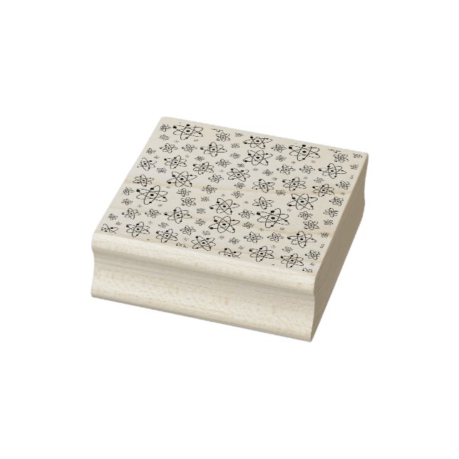 Sello De Caucho Patrón de edad atómica retro de átomos (Sello)