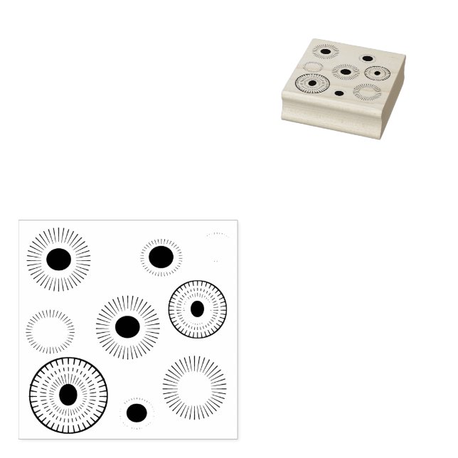 Sello De Caucho Patrón de estallido de círculo (Sellado)