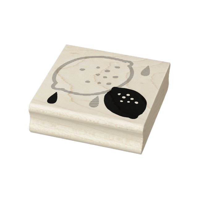 Sello De Caucho Patrón de limón azul y Naranja juguetón con tema d (Sello)