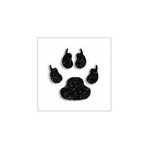 Sello De Caucho Paw de paginación de dirección personalizada