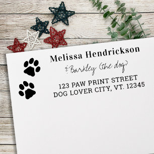 Sello De Caucho Paw Imprime nueva dirección de devolución en movim