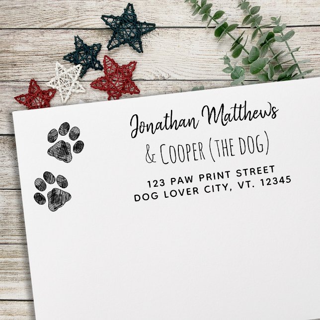 Sello De Caucho Paw Print Dog Lover Dirección de devolución móvil (Subido por el creador)