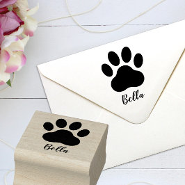 Sello De Caucho Paw Print Signature Customizable Rubber Stamp
