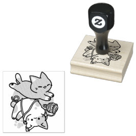 Sello De Caucho Paws and Play – Adorable Cat Illustration