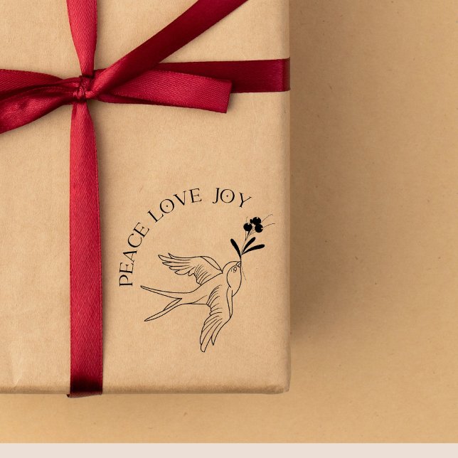 Sello De Caucho Paz Amor Alegría Navidades Nieve Tattoo Bird Berri (Subido por el creador)