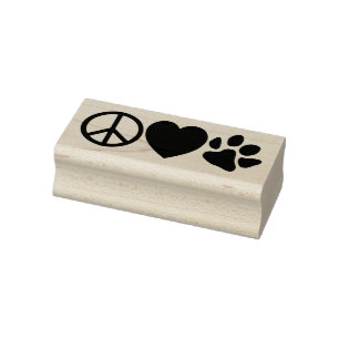 Sello De Caucho Paz-Amor-Paw