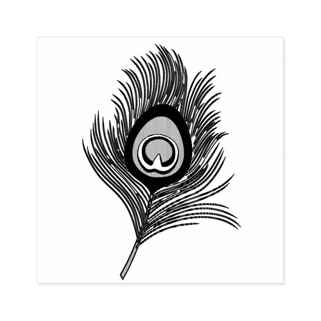 Sello De Caucho Peacock Feather (Impresión)