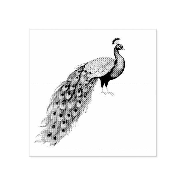 Sello De Caucho Peacock moderno (Impresión)