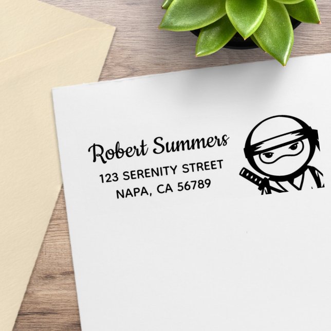 Sello De Caucho Peeking Ninja Return Address (Subido por el creador)