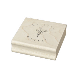 Sello De Caucho Pegatina floral moderno y elegante