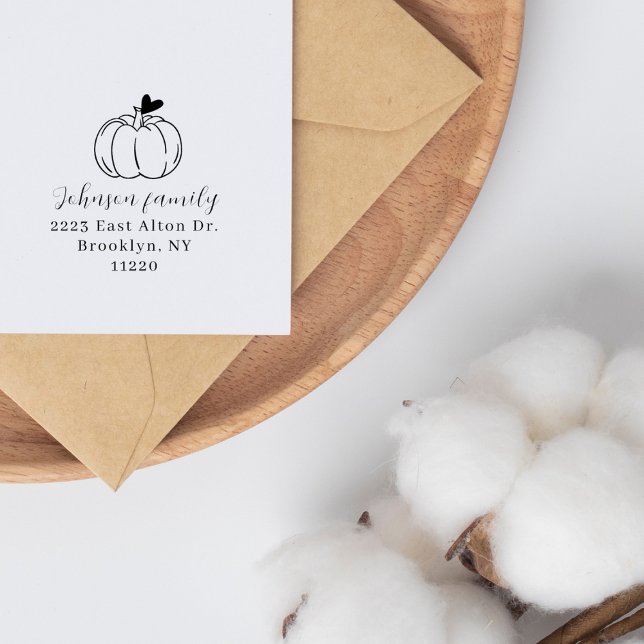 Sello De Caucho Pequeña Calabaza Elegante Dirección de Retorno Fam (Subido por el creador)