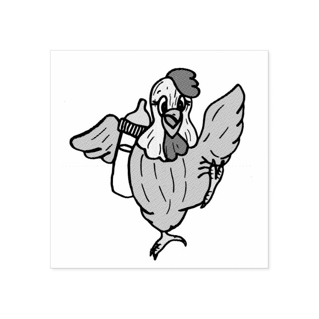 Sello De Caucho Pequeña granja de gallos (Impresión)