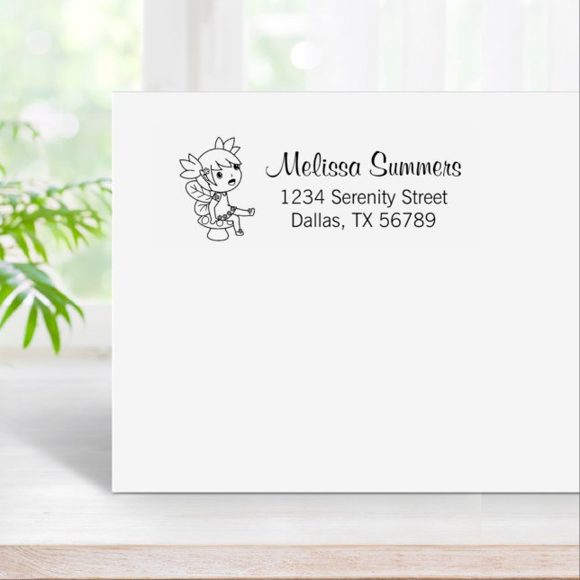 Sello De Caucho Pequeña hada en una dirección de taburete (Subido por el creador)