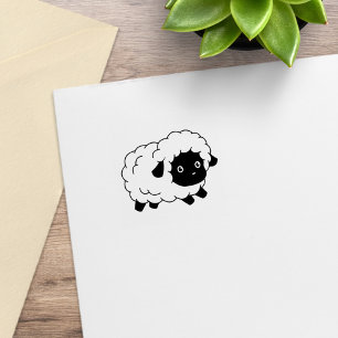 Sello De Caucho Pequeña y pequeña oveja negra, oreja