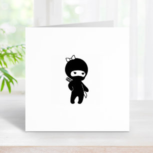 Sello De Caucho Pequeño Chica Ninja 1x1