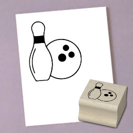 Sello De Caucho Pequeño estampador de boliche y bolera Mini estamp