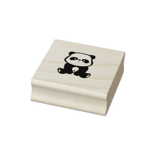 Sello De Caucho Pequeño oso oso Panda sentado