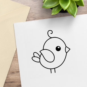 Sello De Caucho Pequeño pájaro Personalizado