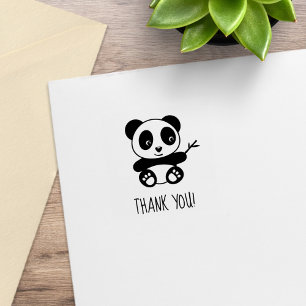 Sello De Caucho Pequeño Panda lindo Gracias 1x1