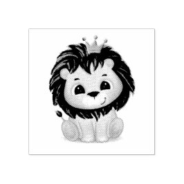 Sello De Caucho Pequeño Príncipe Lion Boy Baby Shower