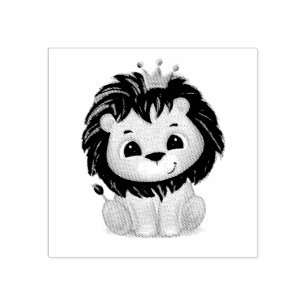 Sello De Caucho Pequeño Príncipe Lion Boy Baby Shower