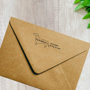 Sello De Caucho Perfil Dachshund personalizado