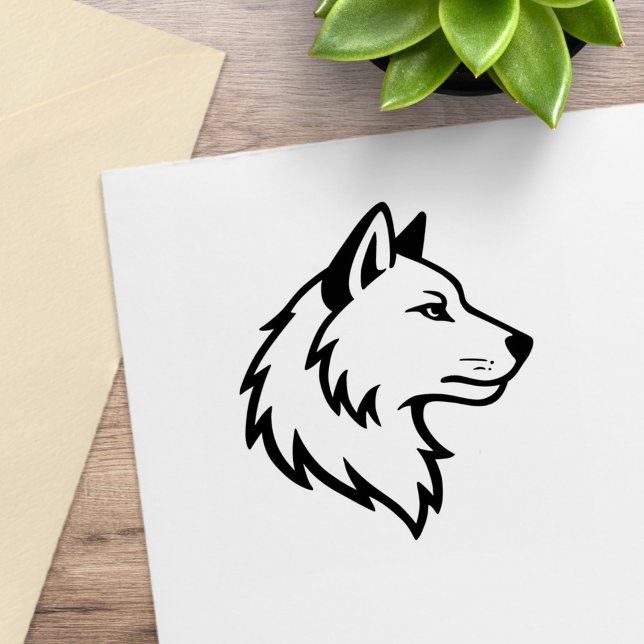Sello De Caucho Perfil de cabeza de lobo (Subido por el creador)