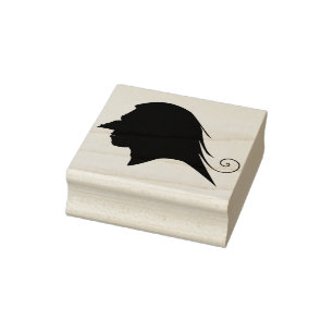 Sello De Caucho Perfil de globo 2 estampilla de arte de silueta