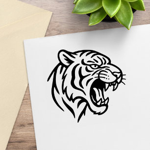 Sello De Caucho Perfil de tigre gruñón