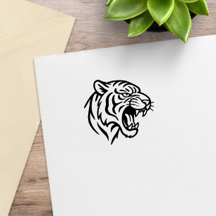 Sello De Caucho Perfil de tigre gruñón 1x1
