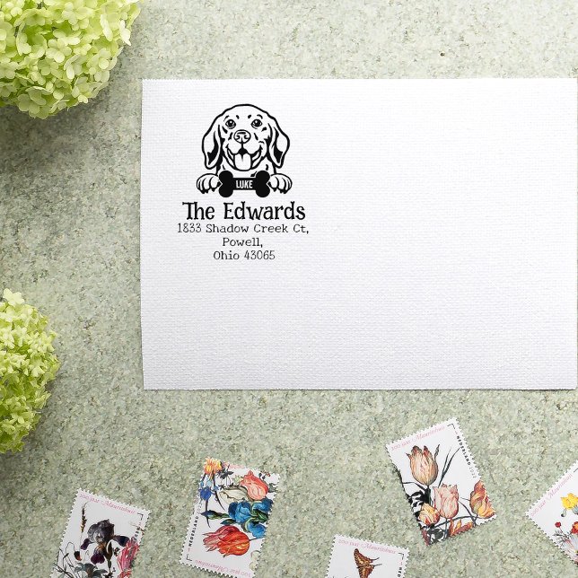 Sello De Caucho Perro Beagle, Dirección de Regreso del Personaliza (Subido por el creador)