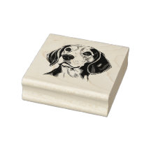 Perro Beagle personalizado negro y blanco