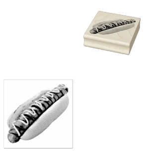 Sello De Caucho perro caliente de SlipperyJoe's con vibra de BBQ d