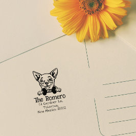Sello De Caucho Perro Chihuahua, dirección de retorno Personalizad