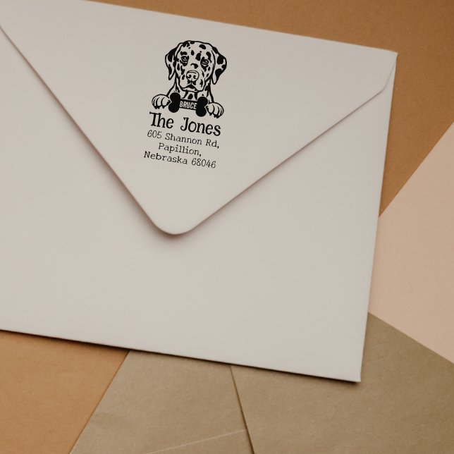 Sello De Caucho Perro dálmata, dirección de retorno del Personaliz (Subido por el creador)