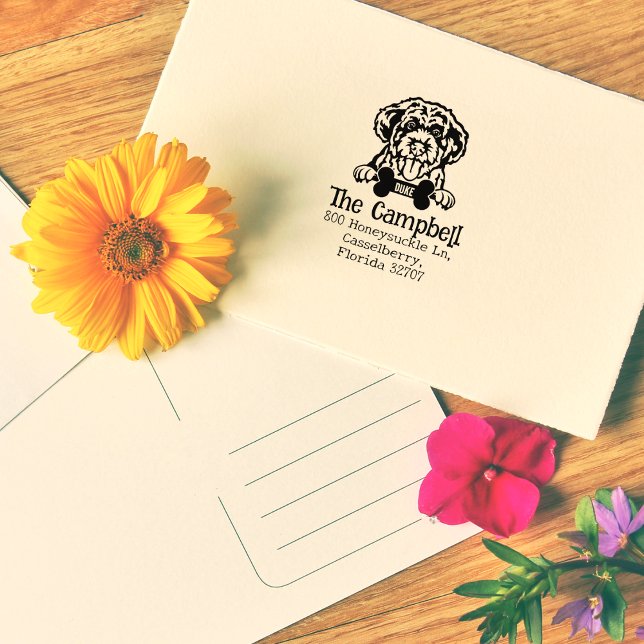 Sello De Caucho Perro de agua portugués, dirección de retorno del  (Subido por el creador)