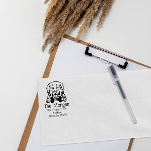 Sello De Caucho Perro de los Pirineos, dirección de retorno,