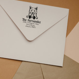 Sello De Caucho Perro Inu Shiba, dirección de retorno del Personal