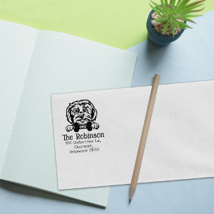 Sello De Caucho Perro maltés, dirección de retorno,