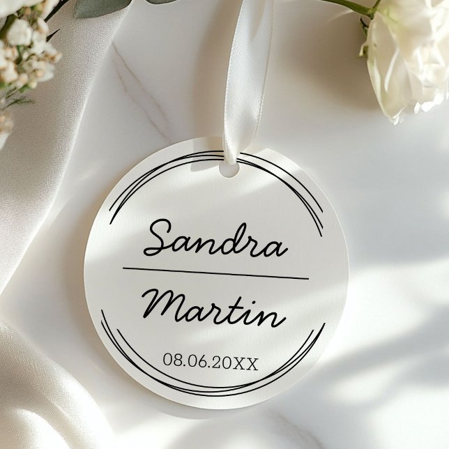 Sello De Caucho Personalisierbar Kreis (Personalized Circle Stamp with your names and date.)