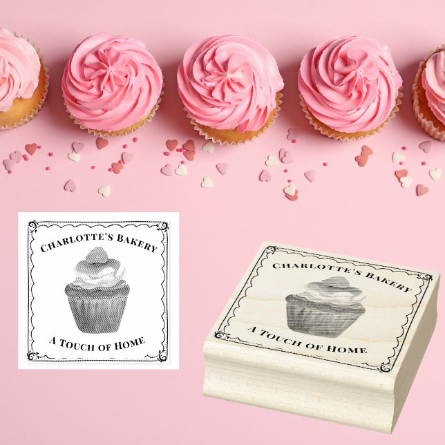 Sello De Caucho Personaliza Cupcake de Acuarela con Logo de Frambu (Subido por el creador)