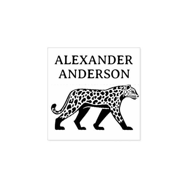 Sello De Caucho Personaliza Leopardo (Impresión)