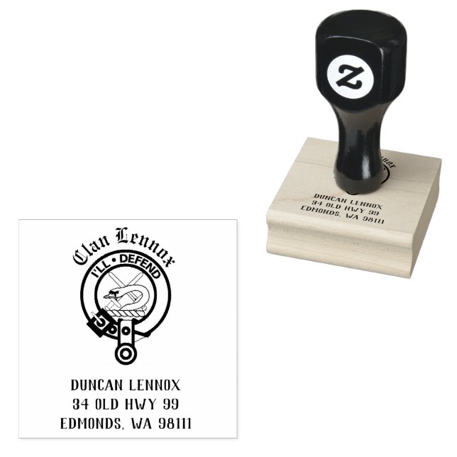 Sello De Caucho Personalizable de la placa de Escudo de Clan Lenno (Sellado)