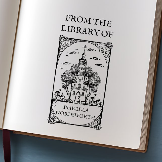 Sello De Caucho Personalizable Fairy Castle Bookplate (Subido por el creador)