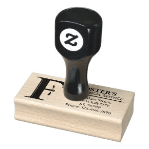 Sello De Caucho Personalizable Monograma mecánico. "F" inicial