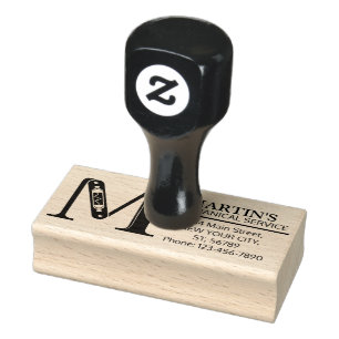 Sello De Caucho Personalizable Monograma mecánico. "M" inicial