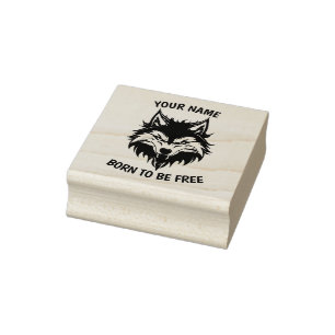Sello De Caucho Personalizable Wolf
