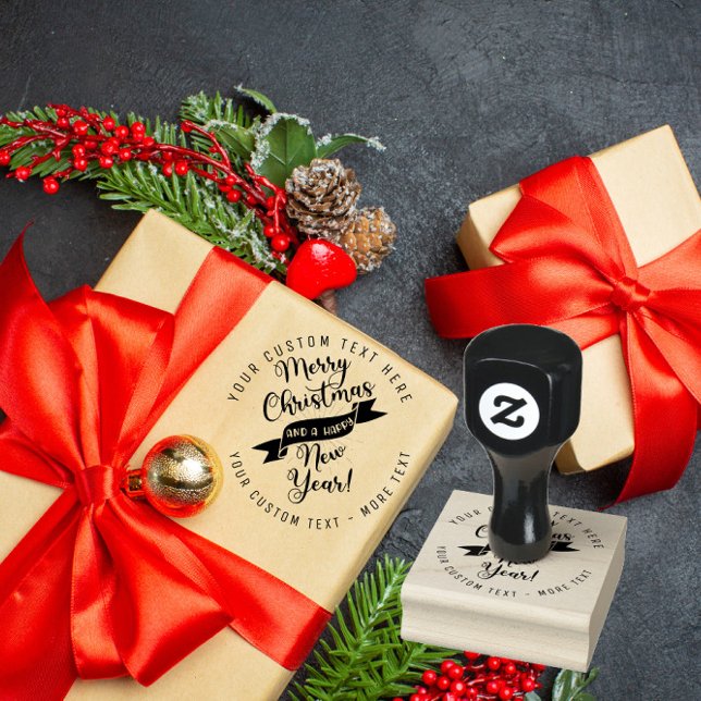 Sello De Caucho Personalizado alegre navidad negocio LOGO sellado  (Subido por el creador)