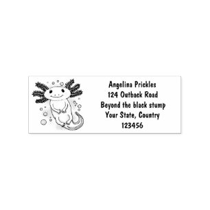 Sello De Caucho Personalizado axolotópico rosa adorable