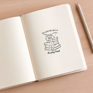 Sello De Caucho Personalizado Baby Dragon Bookplate